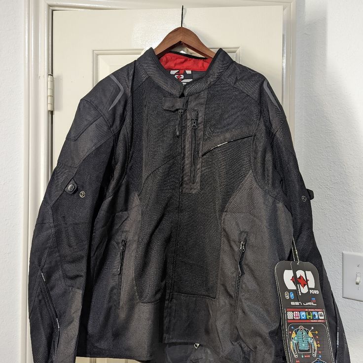 Absolutely New As You Can See Motor Jacket Estoril 2.0, Never Been Used. The Tag Says 3xl Or 48 Size But If You Need More Measurements Please Reach Me Out. Functional Black Long Sleeve Biker Jacket, Motor Jacket, Vintage Nike Sweatshirt, Mens Quarter Zip, Vintage Woolrich, Adidas Windbreaker, Hooded Jacket Men, Pullover Windbreaker, Gap Jacket