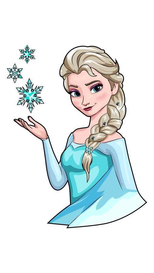 an image of a frozen princess with snow flakes in her hand and wearing a blue dress