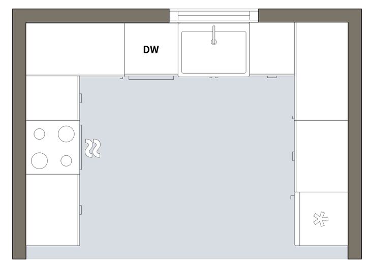 the floor plan for a small kitchen