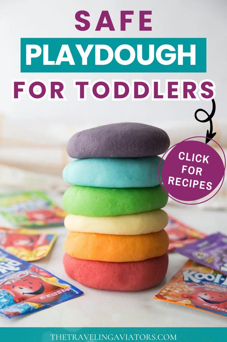 a stack of playdoughs with the title saying safe playdough for toddlers