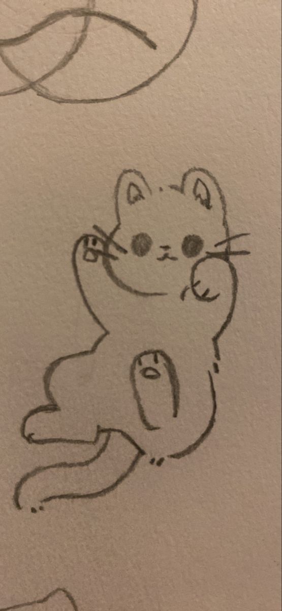 a drawing of a cat sitting on its hind legs