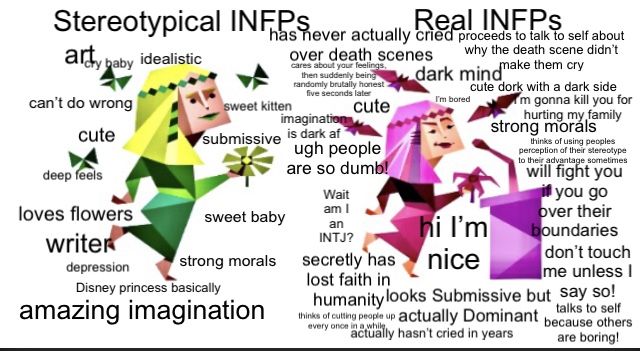 Infp Stereotype Vs Reality, Infp Female Characters, Infp Vs Isfp, Infp 4w5 Aesthetic, Infp Aesthetic Moodboard, Angry Infp, Infp 2w1, Infp Brain, Infp Stereotype