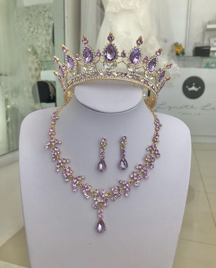 Pin by Rosemary Barroso-Ramirez on Quince Angélica in 2022 | Purple quince, Purple quinceanera ideas, Fancy jewellery Jewelry For Sweet 16, Lavender Quinceanera Tiara, Rapunzel Quinceanera Crown, Tangled Quinceanera Crown, Light Purple Quinceanera Crown, Rapunzel Quinceanera Theme Tiara, Sweet 16 Makeup Lavender, Lavender Crown Quince, Sweet 16 Lavender Dresses