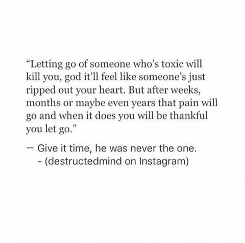 an image with the quote letting go of someone who's tonic will kill you, god it'll feel like someone's just ripped out your heart