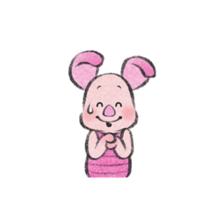 an image of a cartoon bunny with pink ears