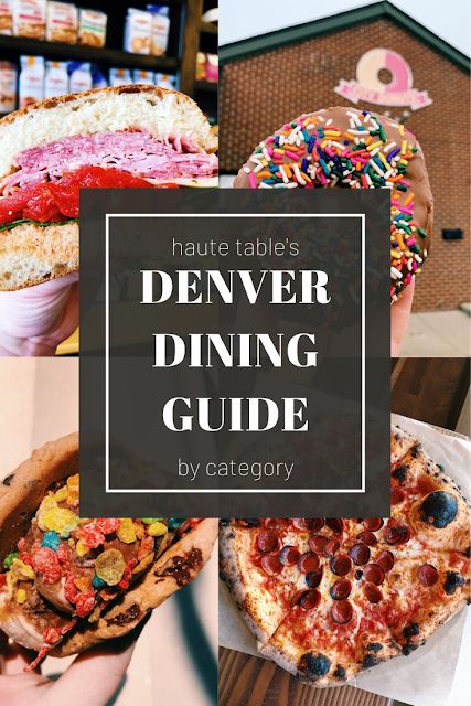 a collage of photos with the words denver dining guide