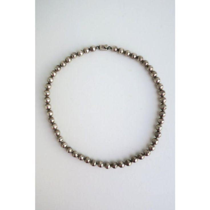 A beautiful sterling silver ball bead necklace, circa mid-20th century, Mexico. Mexican sterling silver pieces are known for their great craftsmanship and quality. Perfect as a standalone piece (as shown in images), or stacked/combined with other necklaces - sterling, gold, pearls, etc. A great piece to mix and match with. With markers' mark on push button clasp as shown in last image; Mexico 925 (for sterling silver.) Necklace is 18.25" long.   Italian sterling silver puffed heart necklace show Silver Pearl Necklace With Polished Beads, Silver Necklaces With Spacer And Round Beads, Silver Pearl Necklace With Large Beads For Gift, Classic Round Jewelry With Silver Beads, Silver Round Beaded Necklace Costume Jewelry, Silver Beaded Costume Jewelry Necklace, Classic Formal Ball Chain Necklace, Silver Beaded Sterling Silver Pearl Necklace, Silver Round Bead Costume Jewelry