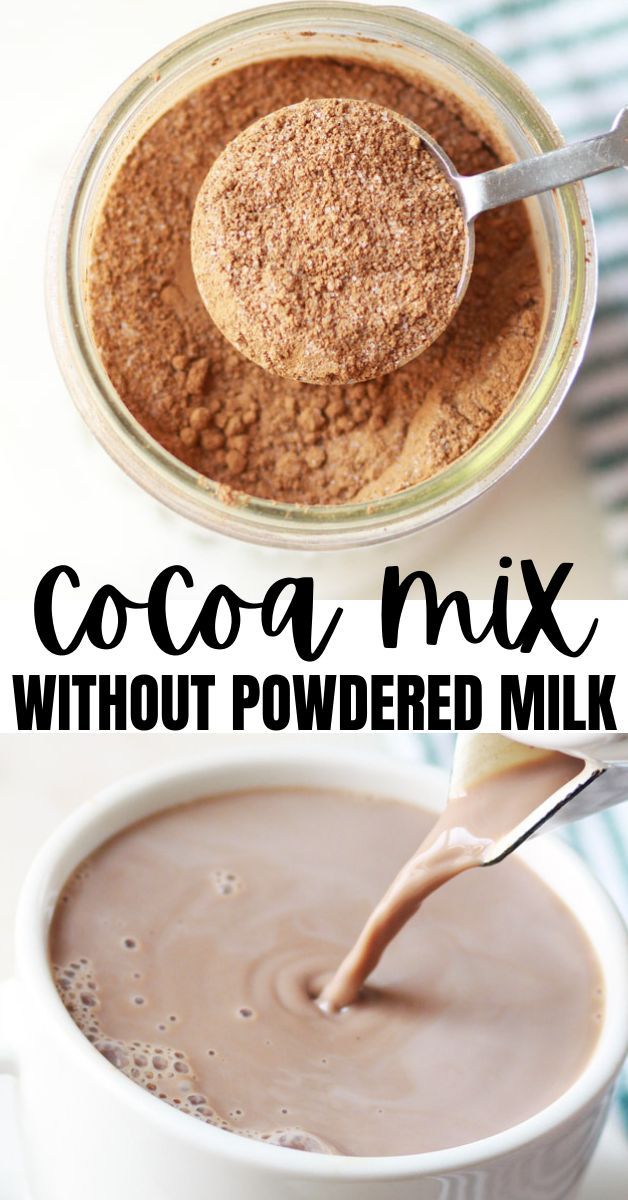 cocoa mix with powdered milk in a white cup and spoon on the side next to it