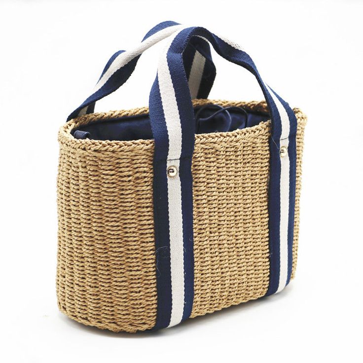 Item Type: Bag Main Material: Straw Lining Material: Polyester Gender: Women Style: Boho Size: 32 x 18 x 14 cm / 12.60 x 7.09 x 5.51 inch Package Includes: 1 x Pc Large Capacity Blue Straw Bag For Travel, Natural Handbags, Leather Rivets, Rattan Bag, Bohemian Summer, Travel Purse, Straw Bags, Women Bags Fashion, Casual Tote