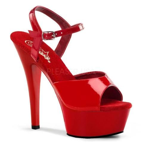 World Famous for Stilettos Since '91 | SEXYSHOES.COM Pleaser Heels, Red Platform, 6 Inch Heels, Striped Shoes, Heels Red, Pleaser Shoes, Light Up Shoes, Spike Heels, Peep Toe Sandals