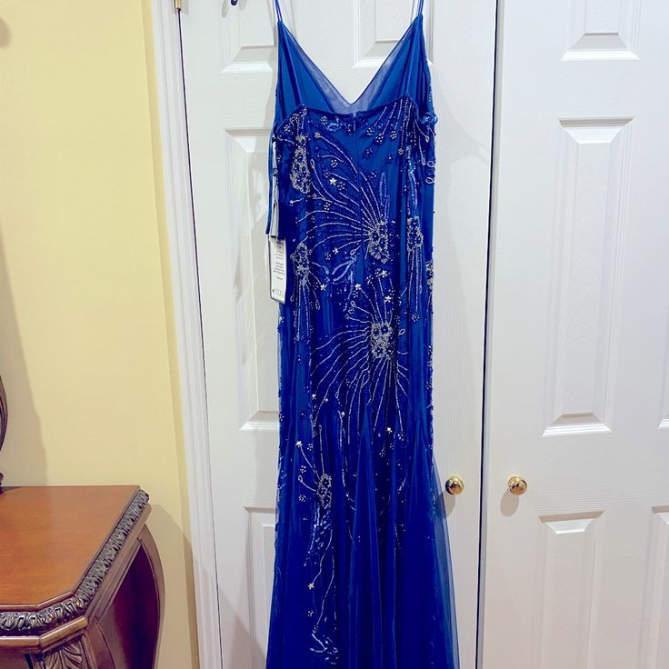 Size 8. Beautiful Royal Blue Gown For Wedding Guests, Mother Of The Bride, All Your Party Needs! Glamorous Blue Party Ball Gown, Blue Evening Dress For Gala, Fitted Royal Blue Ball Gown For Evening, Blue Fitted Glamorous Ball Gown, Glamorous Fitted Blue Ball Gown, Blue Evening Gown For Prom, Blue Chiffon Evening Dress For Prom Season, Blue Evening Dress For Prom, Blue Embellished Ball Gown For Prom Season