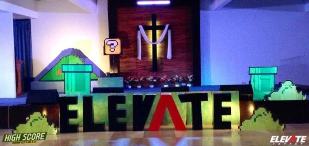 a large sign that says efatte in front of a church with the word efatte on it