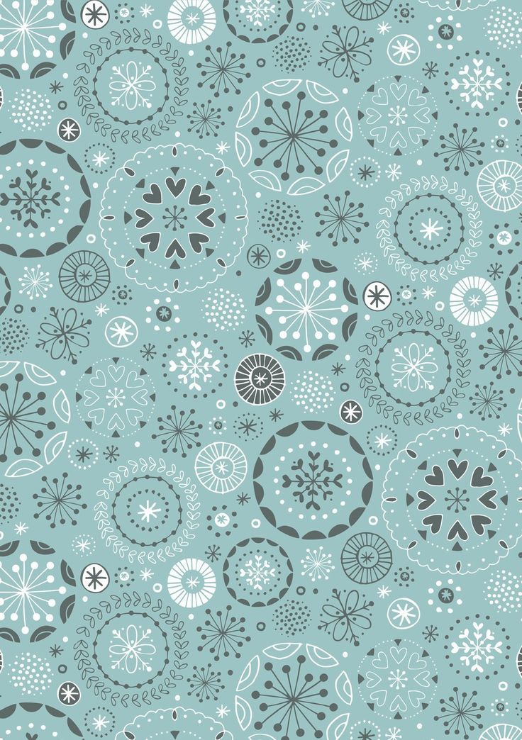 a blue and gray floral pattern with leaves, flowers, and circles on it's surface