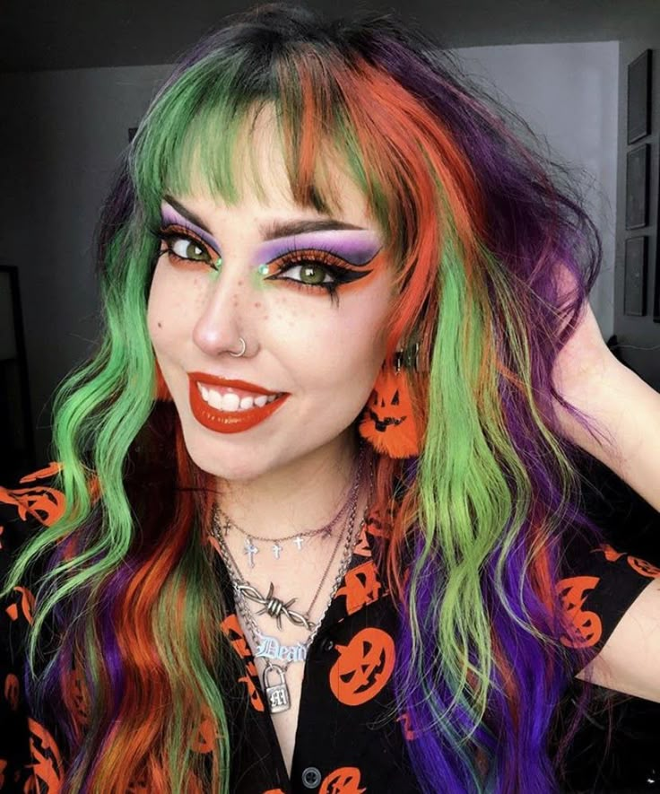 Halloween Hair Dye, Halloween Hair Color Ideas, Halloween Hair Color, Halloween Hairstyles, Hair Base, Inner Witch, Piercing Inspo, Unique Hair, Halloween Hair