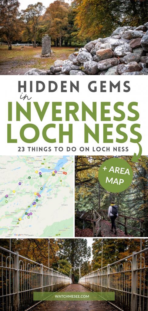 the cover of hidden gems in inneress loch nesss, which is surrounded by trees and rocks