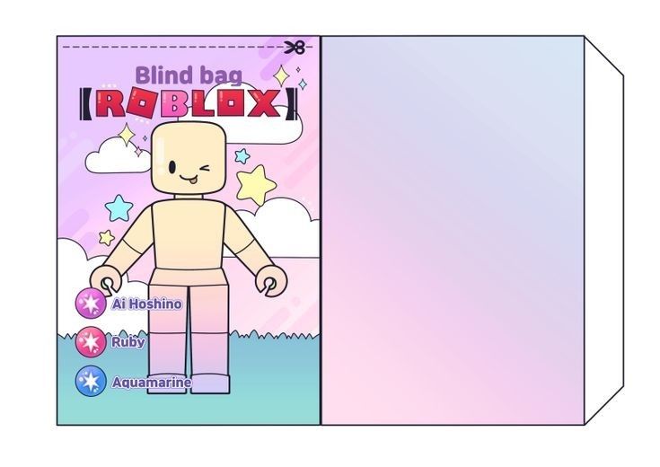 a box with an image of a cartoon character on the front and back side, in pastel colors