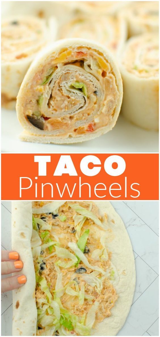 taco pinwheels with text overlay