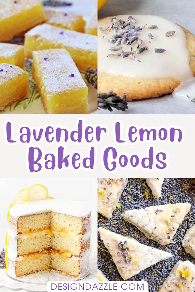 Lemon and Lavender Cake Bar Desserts Lavender Dessert Recipes, Lemon Lavender Cupcakes, Lemon Lavender Cake, Lavender Lemon Bars, Lemon Lavender Cookies, Lavender Dessert, Lavender Cupcakes, Bars Cookies, Lavender Cookies