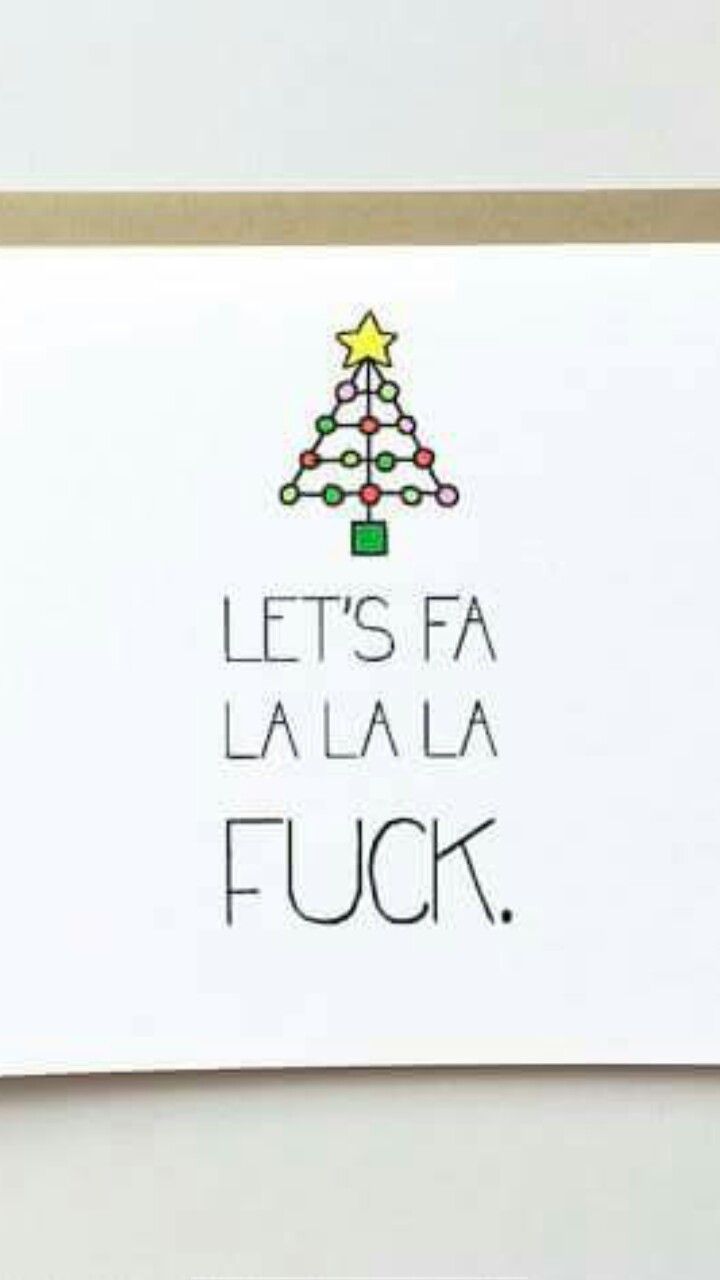 a christmas card with the words let's fa laalaa fock on it