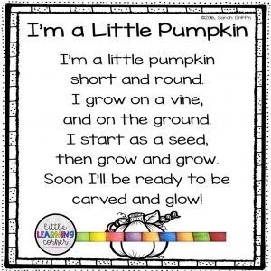 i'm a little pumpkin poem for kids to read and practice their writing skills