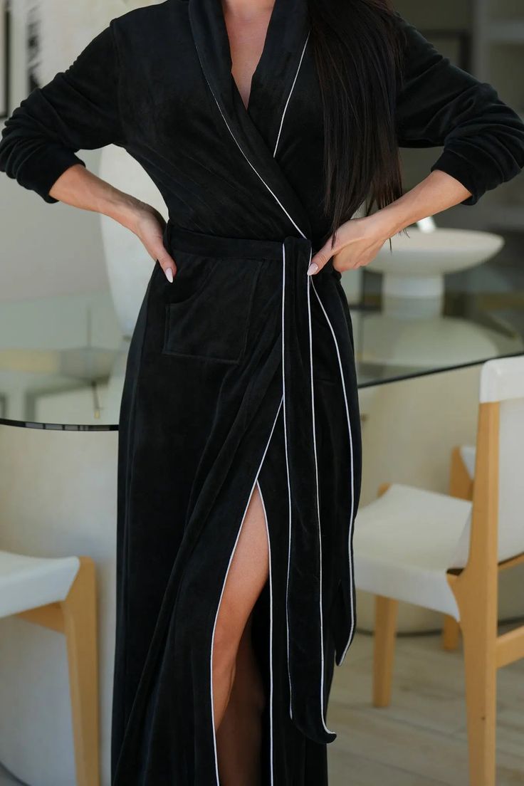 About This Robe: Coco: The Epitome of Elegance in a Black Robe Step into the world of timeless fashion with Coco, the black robe that redefines elegance. This exquisite robe, graced with white piping, is a nod to the icons of true fashion and sophistication. Measuring a graceful 54 inches in length, Coco effortlessly combines classic style with modern allure, making it a must-have in your wardrobe. Embrace the allure of true elegance and elevate your fashion statement with Coco - a robe that pay Sale House, A Black, Piping, Fashion Statement, The Black, Timeless Fashion, Classic Style, Coco, Lounge Wear