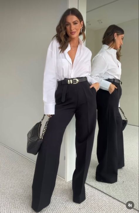 High Waisted Dress Pants Outfits, Ceo Outfits Women, Smart Black Outfit, Business Dinner Outfit Night, Work Dinner Outfit Night Classy, Winter Work Outfits Women, Business Dinner Outfit, Black Suit For Women, Work Outfits Women Fall