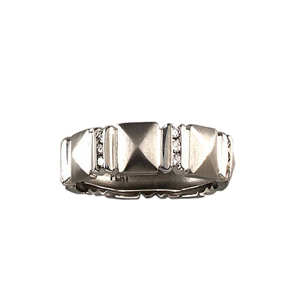 A contemporary update to the classic #wedding band This Platinum 'Sugarloaf' band ring by Chris Correia features sparkling channel set diamonds and can be worn alone or stacked with other rings from the collection.  #Finejewelry #Jewelry #Customjewelry #jewelrydesigner #PlatinumJewelry #DiamondJewelry #UniqueJewelry  #Statementring #PlatinumRing #weddingband #anniversaryband Luxury Diamond Ring With Decorative Band, Luxury Stackable White Gold Bands, Luxury Diamond Accents Promise Ring Bands, Luxury Channel Set Stackable Rings, Luxury Silver Bands With Single Cut Diamonds, Formal Stackable Diamond Bands, Luxury Stackable Platinum Rings, Modern Silver Eternity Band For Formal Occasions, Luxury Diamond Cut Stackable Rings For Formal Occasions