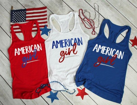 American Girl Glitter Non-Glitter Available 4th of July Tank | Etsy Star Tank Top, Usa Tank, Freedom Shirts, Patriotic Crafts, Blue Long Sleeve Shirt, 4th Of July Shirt, American Flag Shirt, Unique Shirt, Patriotic Shirts