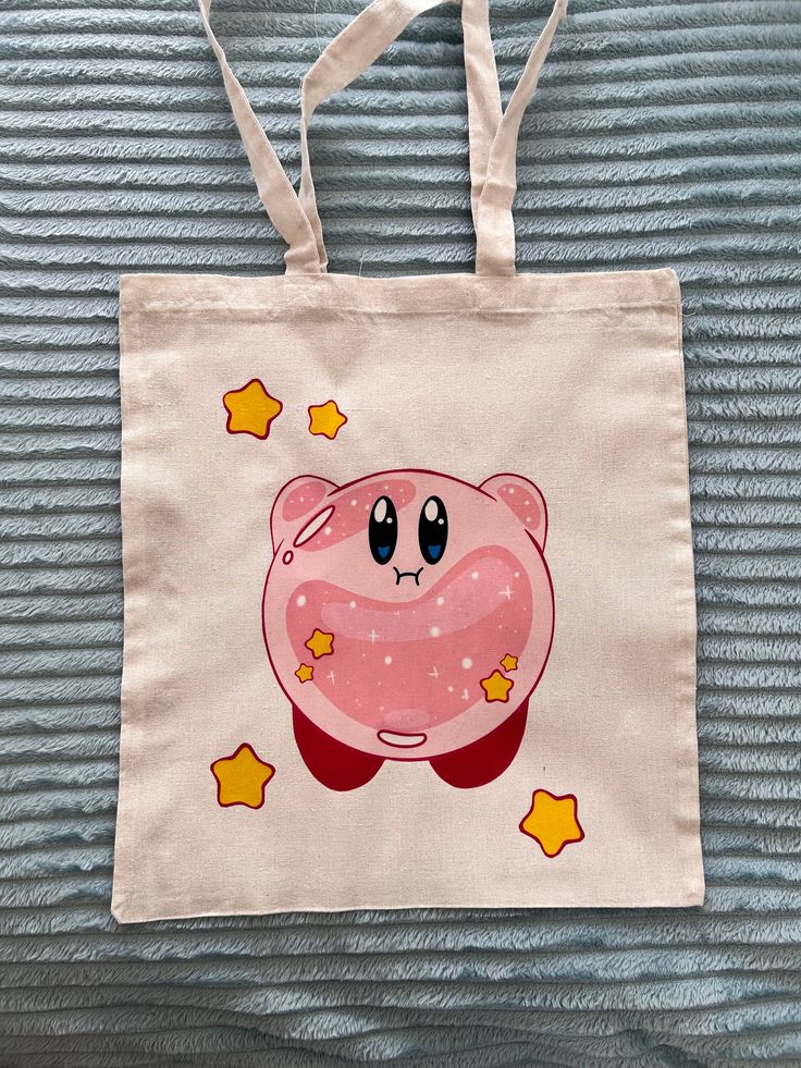 a pink bag with a cartoon character on it