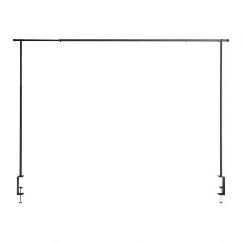 an empty black metal frame on a white background