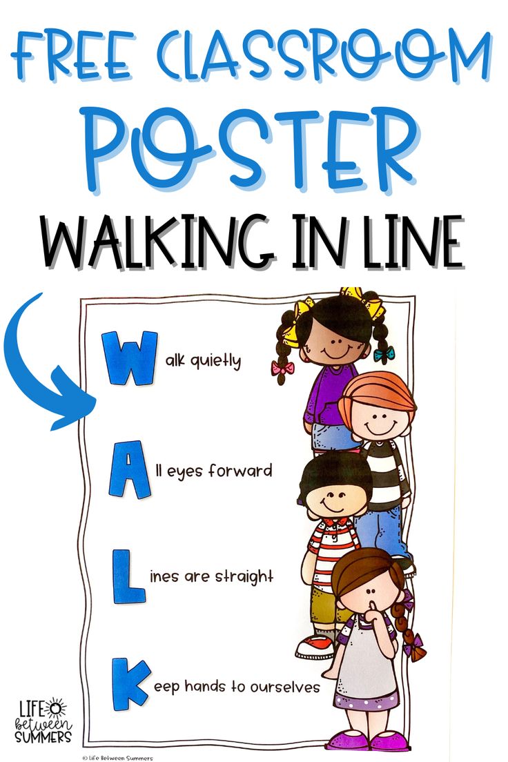 a poster that says, free classroom poster walking in line