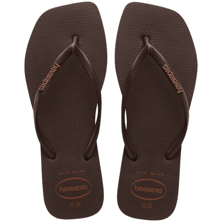 Dark Brown Slim Square Logo Pop Up Flip Flops Logo Flip Flops, Brown Flip Flops, Kids Clogs, Rubber Flip Flops, Square Logo, Kids Flip Flops, Havaianas Flip Flops, Baby Sandals, Sandals For Sale