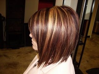 Medium Length Dark Brown Hair, Dark Brown Hair With Red, Red And Blonde Highlights, Brown Hair With Red, Carmel Highlights, Red And Blonde, A Line Haircut, Blonde Lowlights, Brown Hair With Caramel Highlights