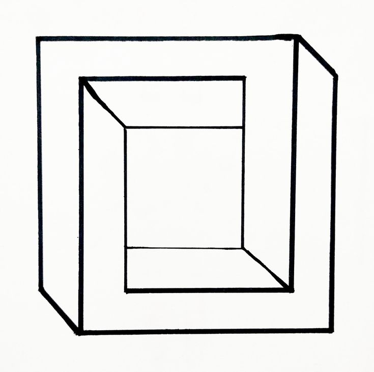 a black and white drawing of an empty square