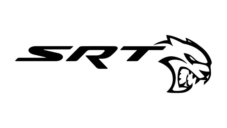 the word srt is written in black and white with an image of a tiger's head