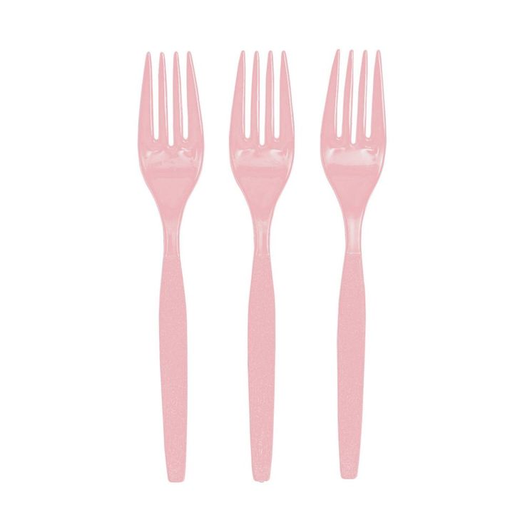 three forks are shown in an orange color