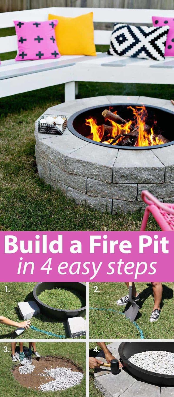 how to build a fire pit in 4 easy steps with pictures and instructions for it