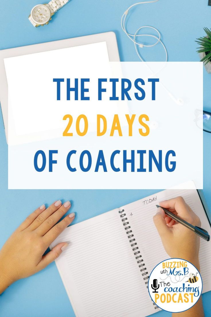 the first 20 days of coaching with a woman writing on a notepad and pen