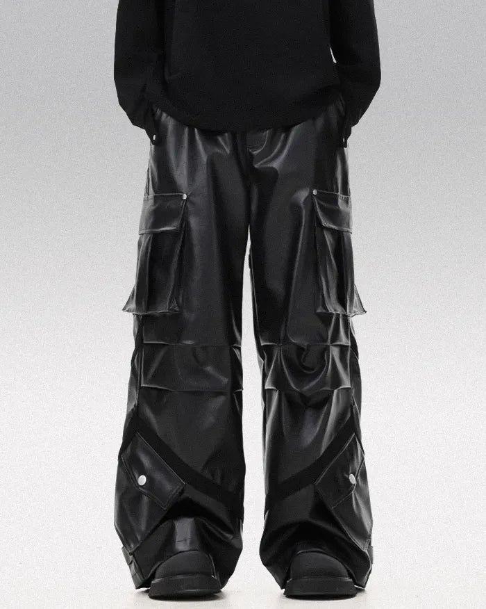 Dominate the Streets with the Cyberpunk Cargo Pants "Zushi" Step into the future of fashion with the cyberpunk-inspired cargo pants. These pants are designed for those who live life on the edge, blending cutting-edge style with practical functionality. The sleek, black synthetic material gives off a futuristic vibe, while the oversized fit and multiple pockets ensure you’re ready for anything. Whether you’re hitting the city streets or just want to stand out, these pants have you covered. Size C Cargo Fashion, Cyberpunk Pants, Cyberpunk Helmet, Hakama Pants, Life On The Edge, Techwear Pants, Techwear Outfits, Future Of Fashion, Streetwear Pants