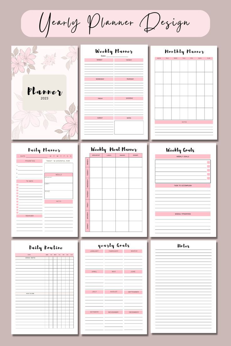 year planner 2023 Year Planner Design, Year Planner 2023, Holiday Planning Printables, Yearly Planner Template, Planner Calendar Printables, Weekly Schedule Planner, Note Pad Design, Make Money From Pinterest, Year Planner