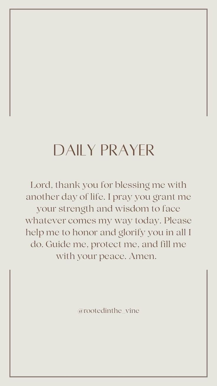 a prayer card with the words, daily prayer