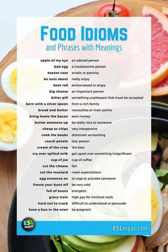 food idoms and phrases with meanings