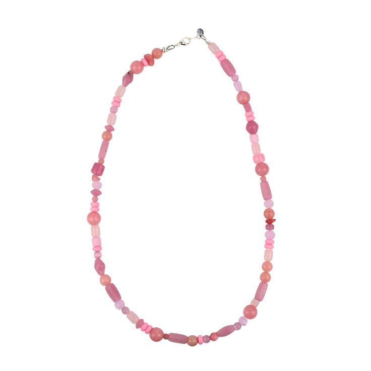 Add a touch of girly and unique to your outfit with our Pink Beaded Necklace. Each necklace is handmade with funky glass beads, making it cute and one-of-a-kind. Stand out from the crowd with this fun accessory. Cheap Pink Beaded Necklaces For Vacation, Cheap Pink Round Beaded Necklaces, Cheap Pink Beaded Necklaces, Affordable Pink Beaded Necklaces For Gifts, Cheap Pink Single Strand Beaded Necklace, Cheap Adjustable Pink Beaded Necklaces, Cute Pink Necklace Bead, Pink Beaded Necklace, Beads Making