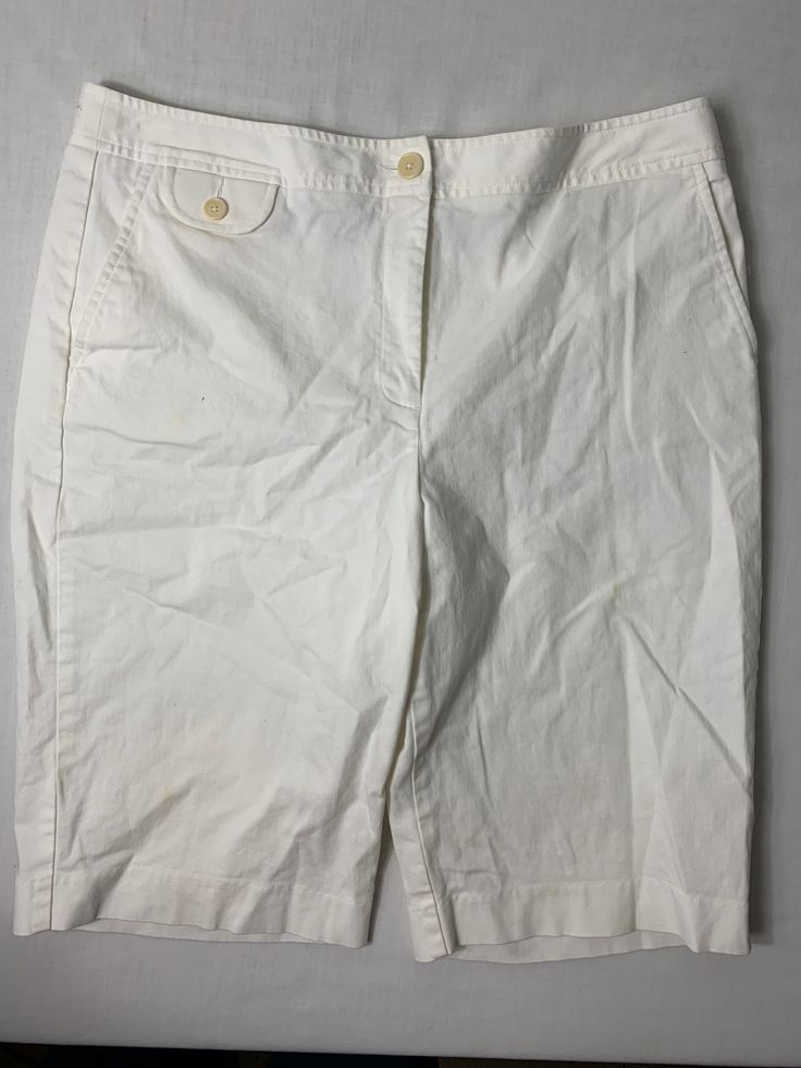 Talbots Stretch Shorts Size 12 Material: cotton and lycra Color: white Small mark that just needs to be treated in wash bag 17v JN