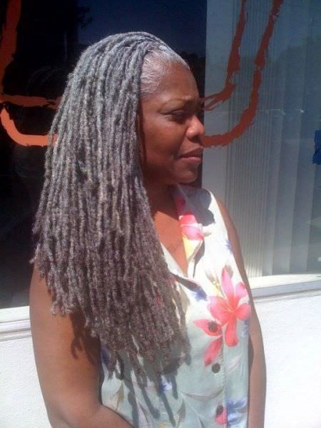 Grey Dreadlocks, Grey Locs, Long Grey Hair, Beautiful Gray Hair, Natural Gray Hair, Grey Wig, Dreadlock Hairstyles, Locs Hairstyles, Black Natural Hairstyles