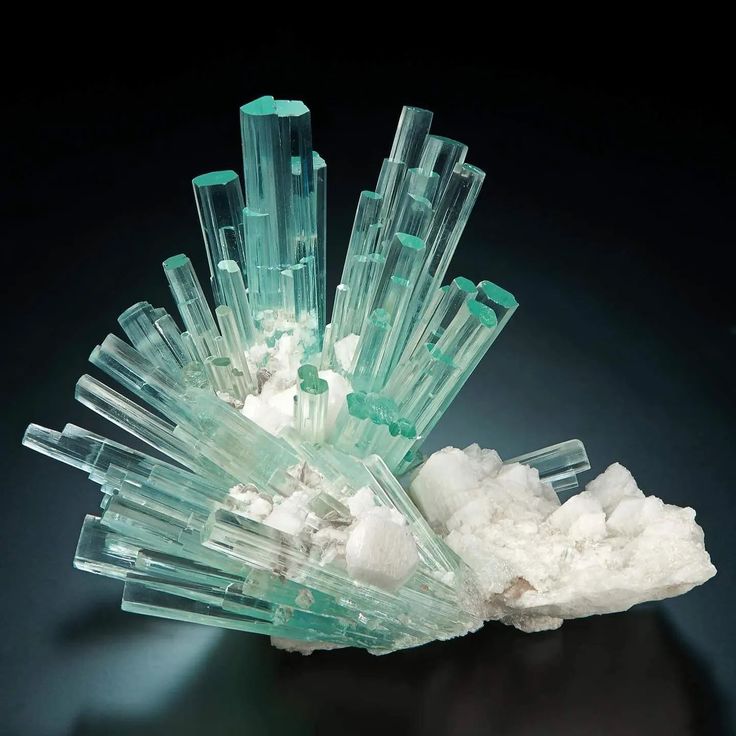 Gorgeous robust cluster of elongated gem Aquamarine crystals shooting out of Albite matrix ✨️ Photo credit: maltesickinger Coll: @ mbm_marcus_budil Waterfalls Backyard, Old Rock, Aquamarine Crystal, Red Gemstones, Beautiful Photos Of Nature, Minerals And Gemstones, Rocks And Gems, Environment Design, Gems And Minerals