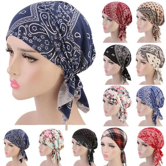 Chemo Headwear Head Scarf Turban Head Wrap for Hair Loss Chemo Headwear for Women 7 styles/coloursFREE P&PElasticated NapeOne Size Fits All - Stretches to FitPlain for you to add your own embellishments or favourite brooch if you wished tooMade with production assistance Hair Knotting, Pirate Hair, Bandana Cap, Sleeping Hat, Scarf Turban, Chemo Beanies, Chemo Hair, Chemo Headwear, Hijab Caps