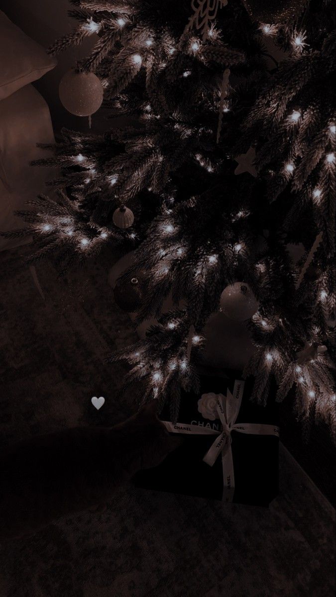 a black and white photo of a christmas tree