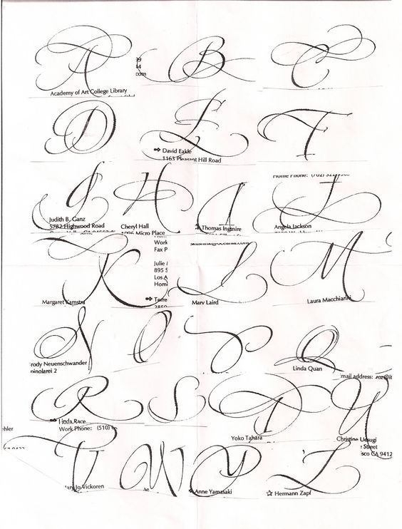 the upper and lower letters are in cursive handwriting