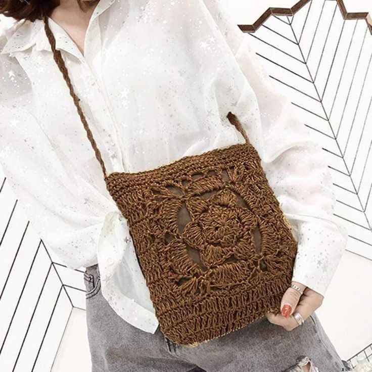 Product Details: New bag, new outlook Woven design Zip-top closure Size: H: 25cm/9.8", W: 24cm/9.4" Beige Crochet Shoulder Bag For Mobile Phone, Beige Crochet Small Shoulder Bag, Trendy Beige Crochet Satchel Bag, Trendy Beige Crochet Square Bag, Trendy Beige Square Crochet Bag, Trendy Handheld Crochet Bag In Brown, Trendy Brown Handheld Crochet Bag, Trendy Brown Crochet Bag With Adjustable Strap, Brown Square Shoulder Bag For Spring